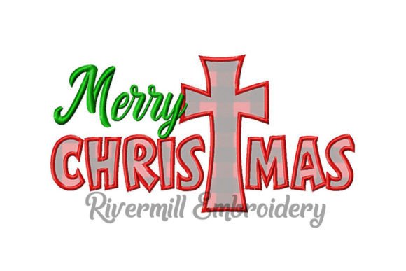 Applique Merry Christmas with Cross Design Review