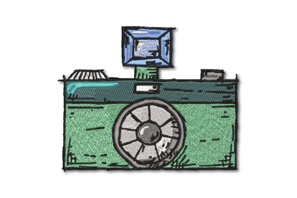 Vintage Camera Embroidery for Boutique Apparel